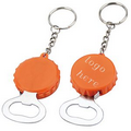 Bottle Cap Shape Tape Measures With Bottle Opener & Keychain